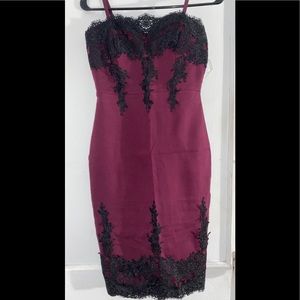 A short lace mini dress